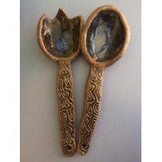 Textural Blue/Black Serving Set